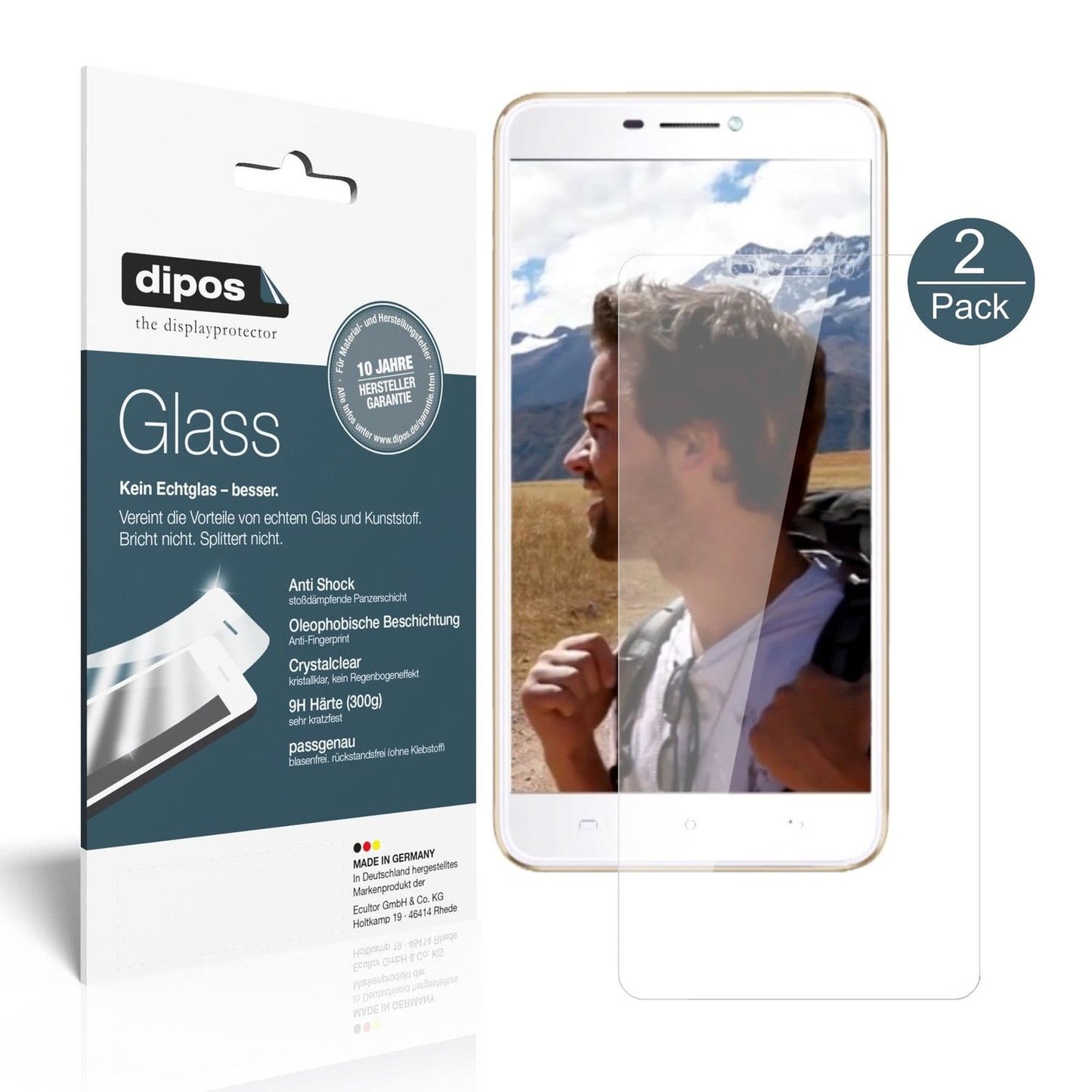 Klare Displayschutzfolie von dipos passend für Hafury Umax, 9H kratzfest und blasenfrei montiert