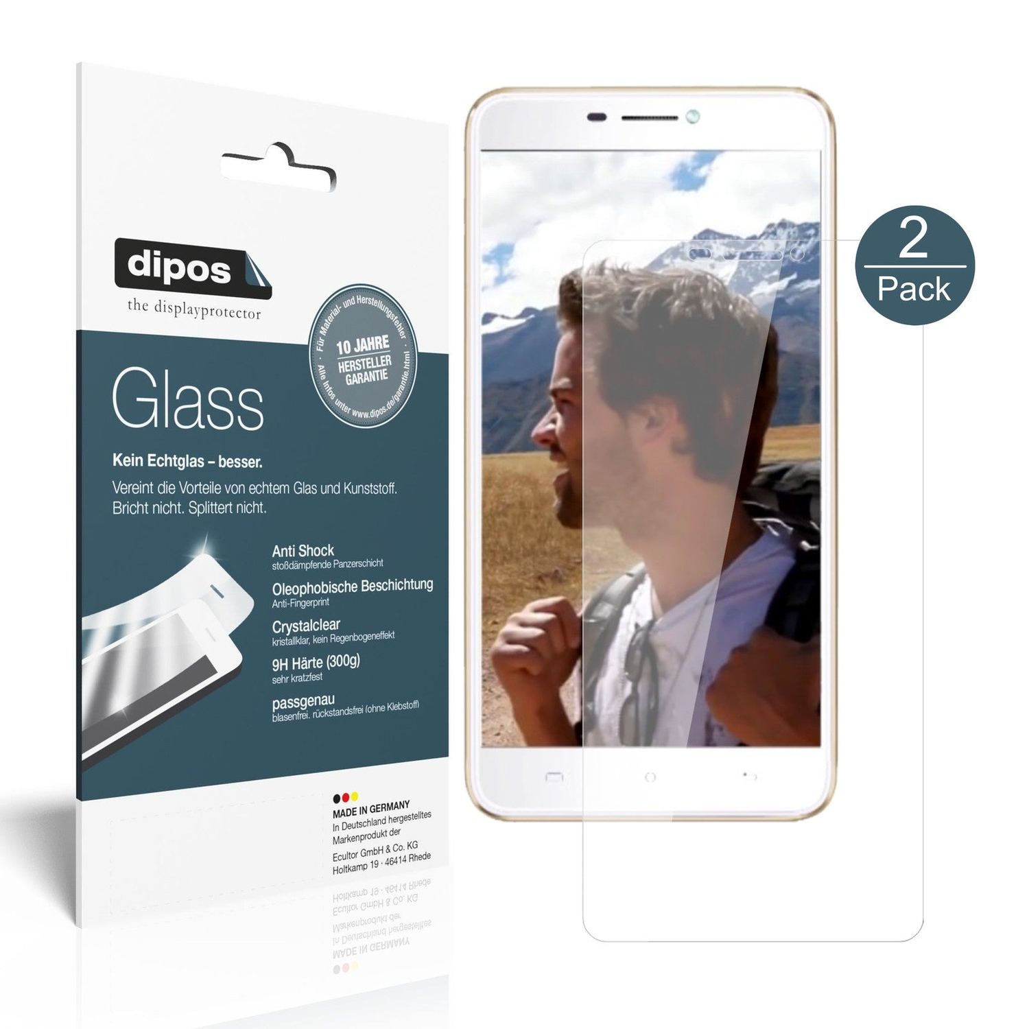 Klare Displayschutzfolie von dipos passend für Hafury Umax, 9H kratzfest und blasenfrei montiert