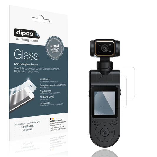 Klare Displayschutzfolie von dipos passend für HaloModora X201080, 9H kratzfest und blasenfrei montiert