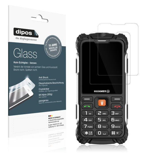 Klare Displayschutzfolie von dipos passend für Hammer H Forge, 9H kratzfest und blasenfrei montiert