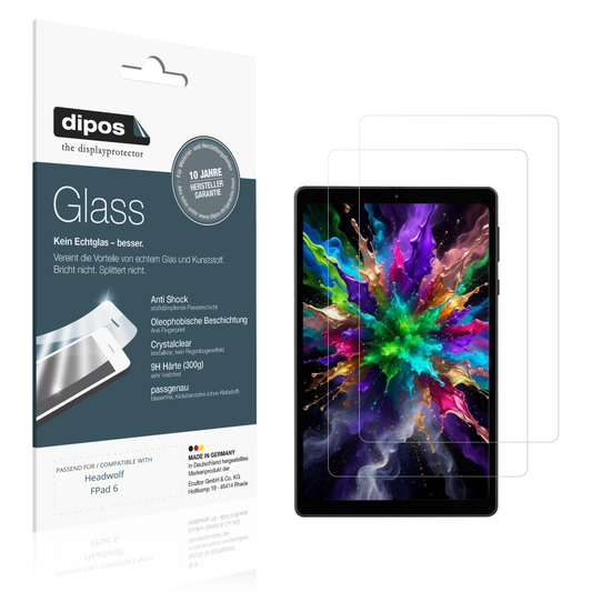 Klare Displayschutzfolie von dipos passend für Headwolf FPad 6, 9H kratzfest und blasenfrei montiert
