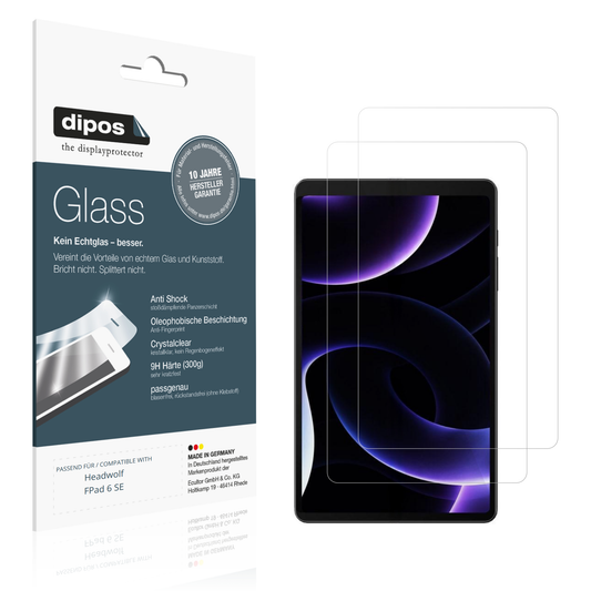 Klare Displayschutzfolie von dipos passend für Headwolf FPad 6 SE, 9H kratzfest und blasenfrei montiert