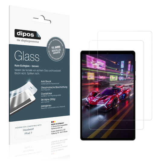 Klare Displayschutzfolie von dipos passend für Headwolf FPad 7, 9H kratzfest und blasenfrei montiert