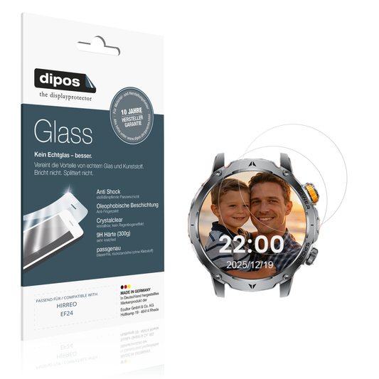 Klare Displayschutzfolie von dipos passend für HIRREO EF24, 9H kratzfest und blasenfrei montiert