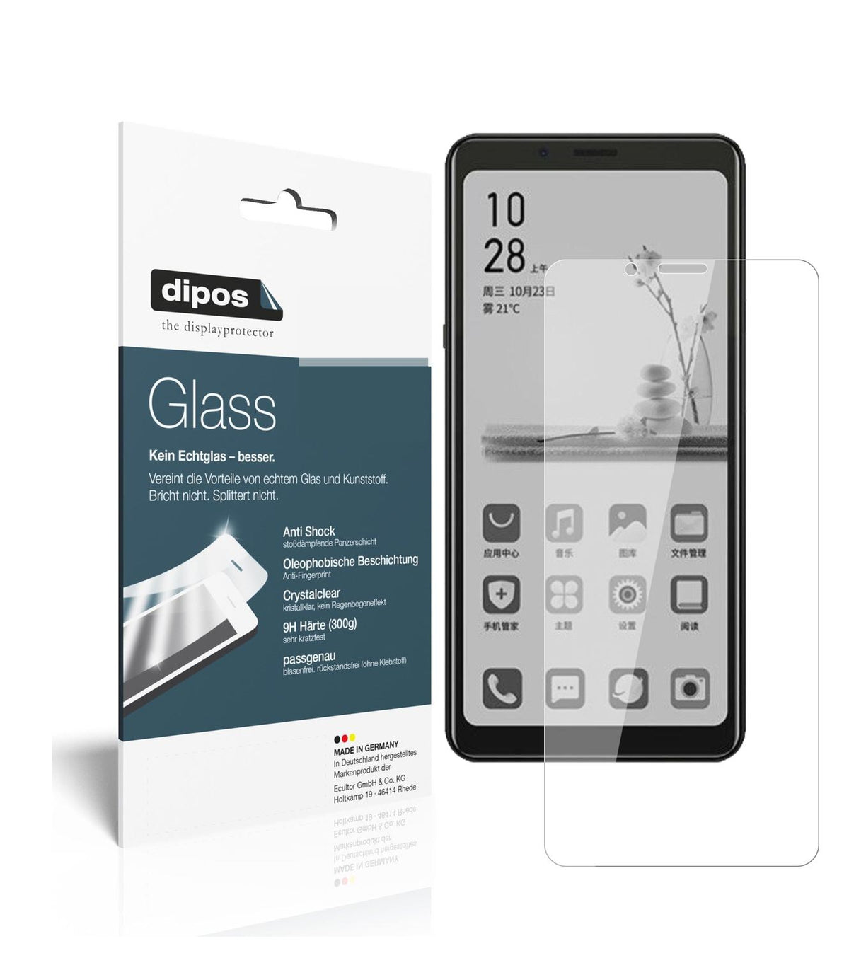 Klare Displayschutzfolie von dipos passend für HiSense A5, 9H kratzfest und blasenfrei montiert