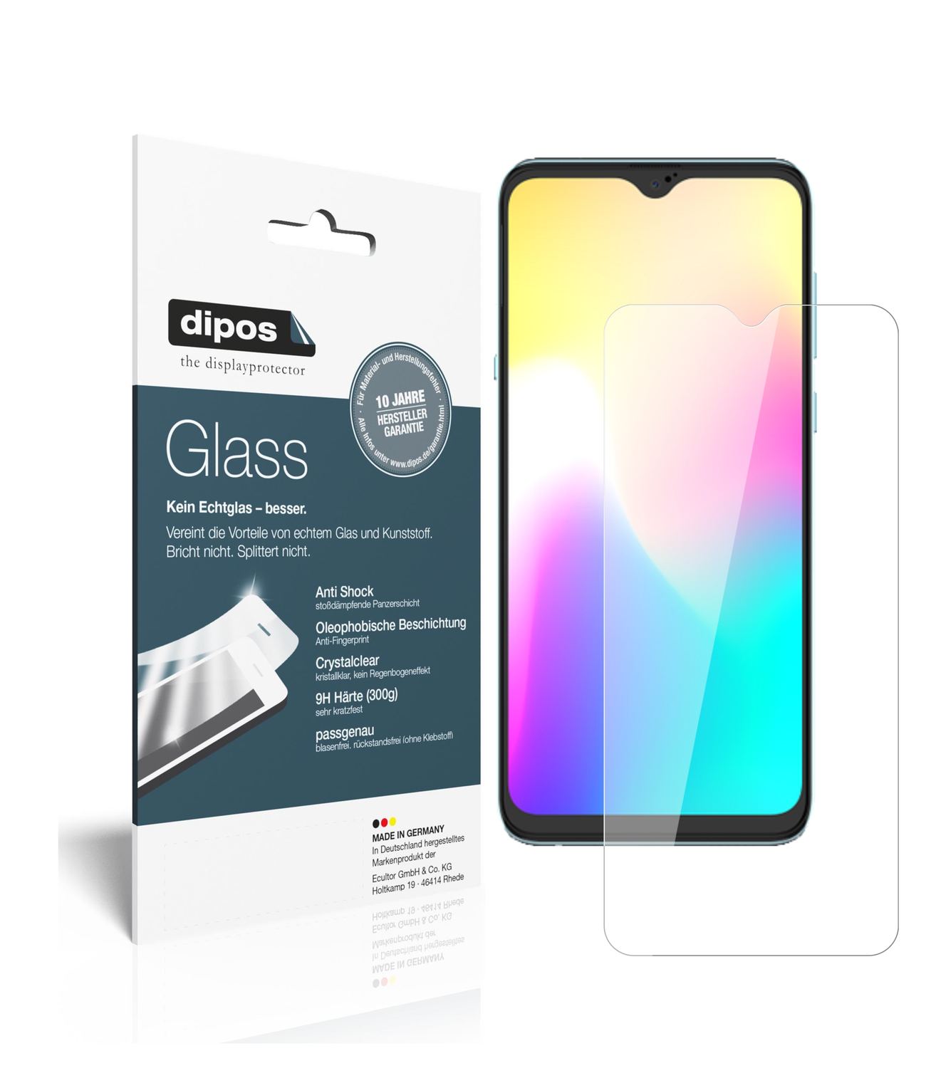 Klare Displayschutzfolie von dipos passend für Hisense Infinity H30, 9H kratzfest und blasenfrei montiert