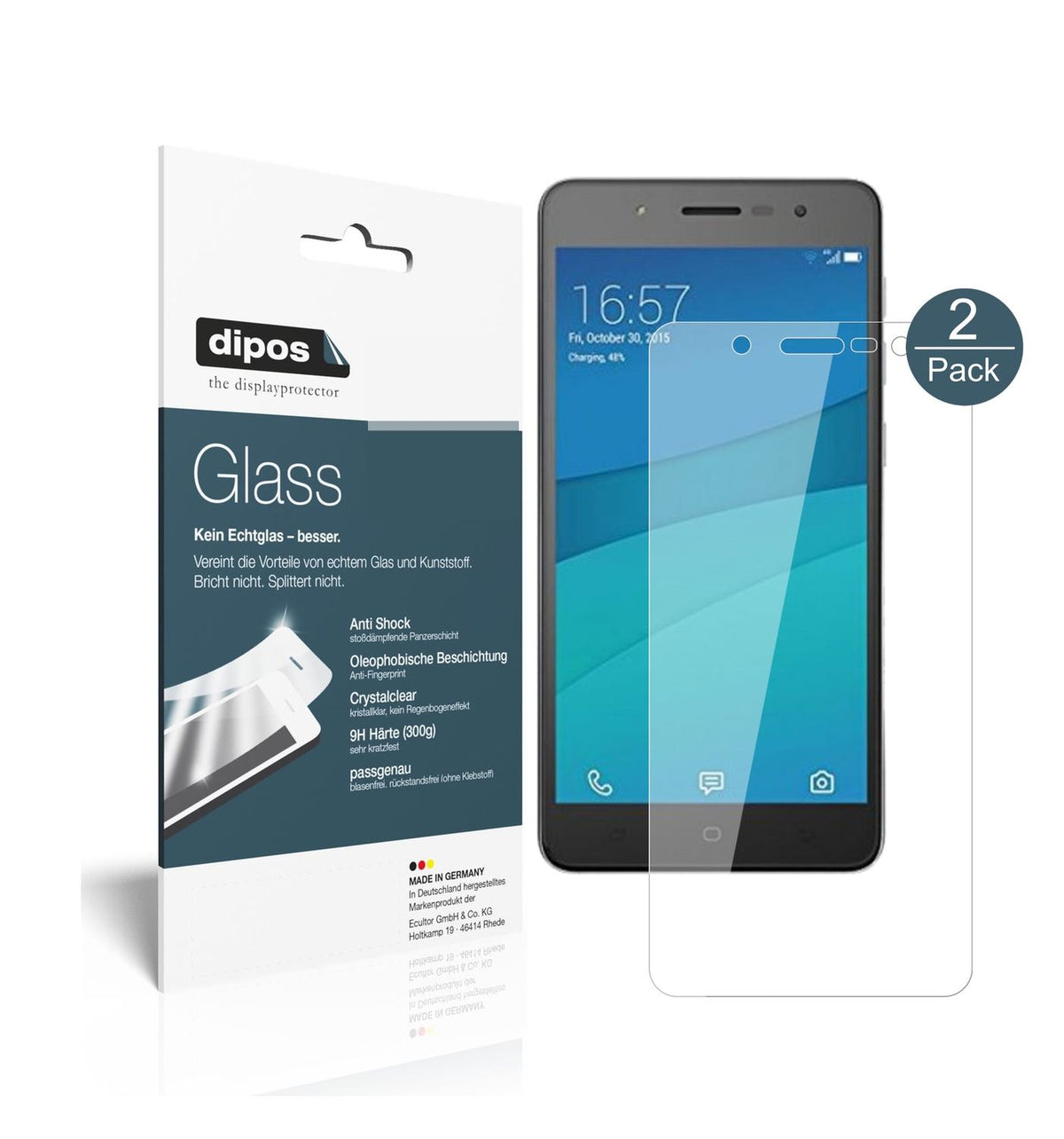 Klare Displayschutzfolie von dipos passend für Hisense L695, 9H kratzfest und blasenfrei montiert