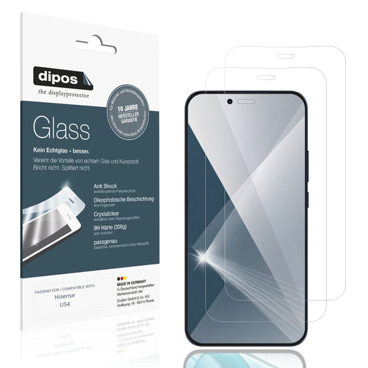 Klare Displayschutzfolie von dipos passend für Hisense U54, 9H kratzfest und blasenfrei montiert