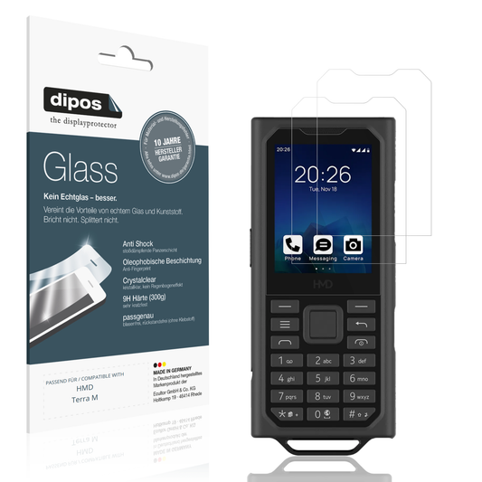 Klare Displayschutzfolie von dipos passend für HMD Terra M, 9H kratzfest und blasenfrei montiert