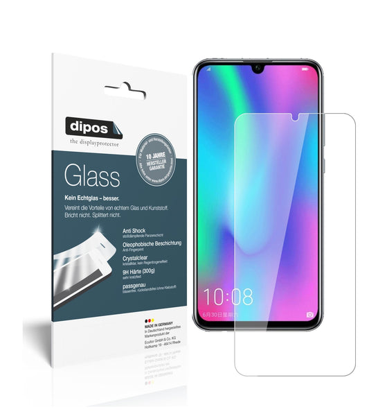 Klare Displayschutzfolie von dipos passend für Honor 10 Lite, 9H kratzfest und blasenfrei montiert