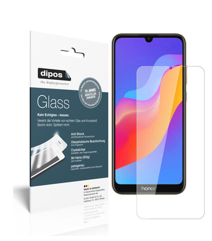 Klare Displayschutzfolie von dipos passend für Honor 8A, 9H kratzfest und blasenfrei montiert