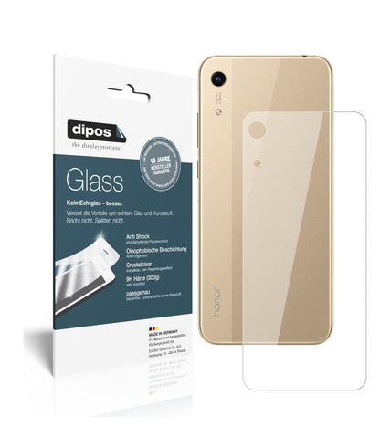 Klare Displayschutzfolie von dipos passend für Honor 8A Pro Rückseite, 9H kratzfest und blasenfrei montiert