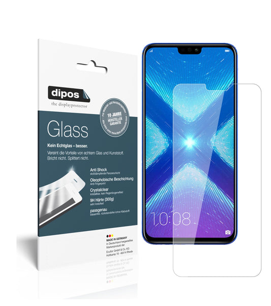 Klare Displayschutzfolie von dipos passend für Honor 8X Max, 9H kratzfest und blasenfrei montiert