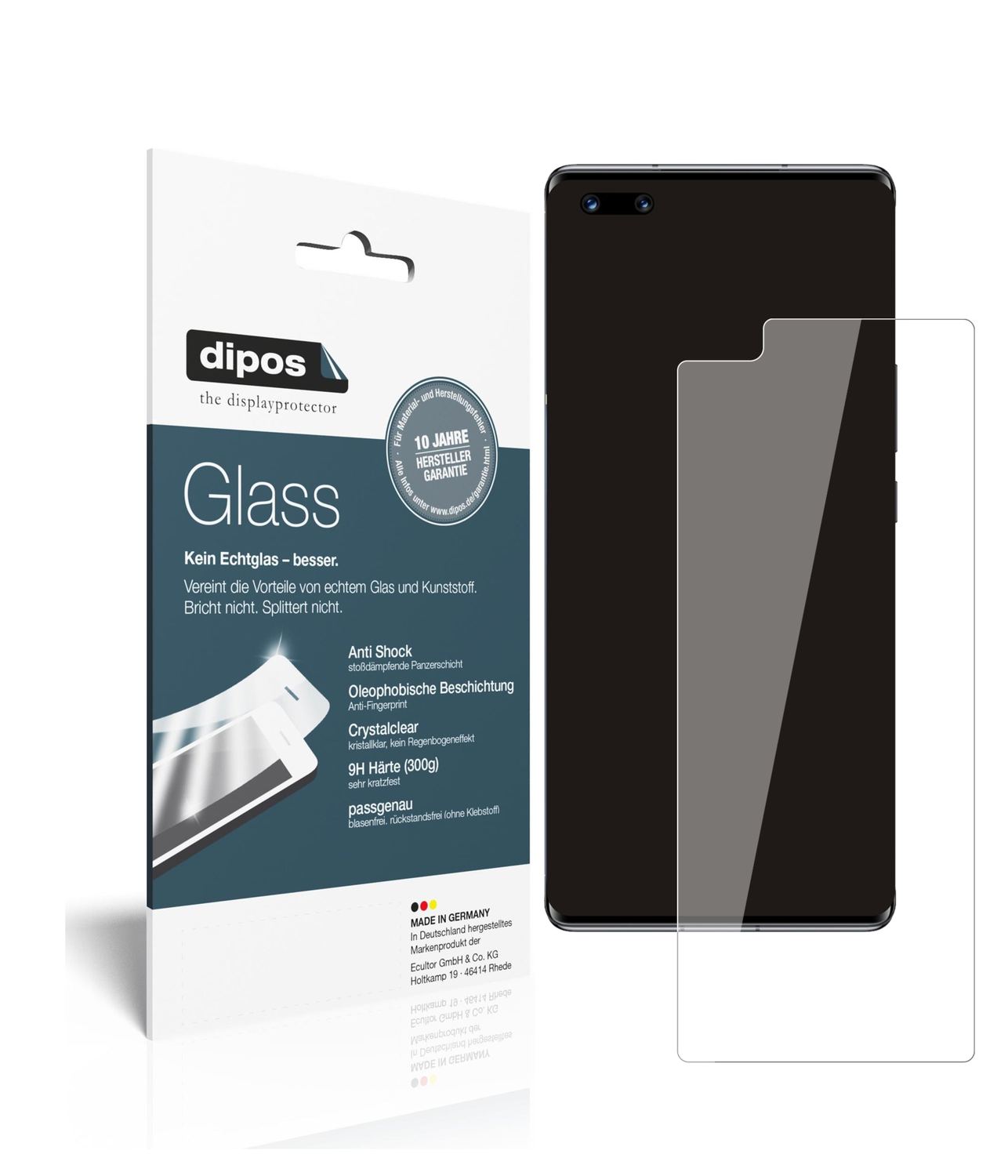 Klare Displayschutzfolie von dipos passend für Honor Magic 3 Pro Plus, 9H kratzfest und blasenfrei montiert