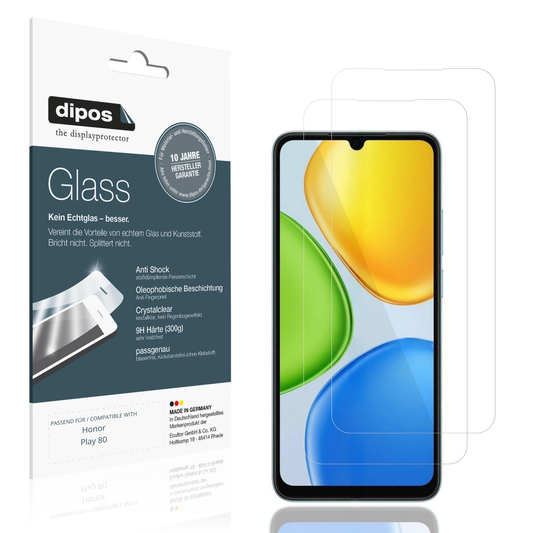 Klare Displayschutzfolie von dipos passend für Honor Play 80, 9H kratzfest und blasenfrei montiert