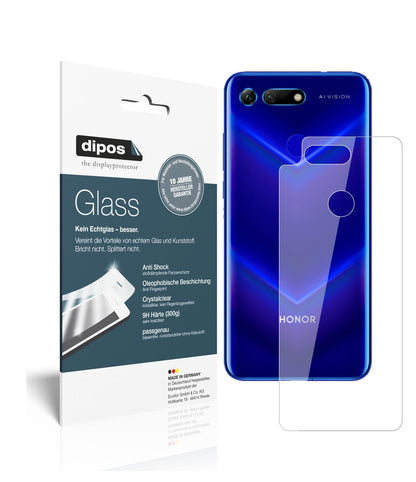 Klare Displayschutzfolie von dipos passend für Honor View 20 Rückseite, 9H kratzfest und blasenfrei montiert