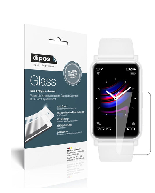 Klare Displayschutzfolie von dipos passend für Honor Watch ES, 9H kratzfest und blasenfrei montiert