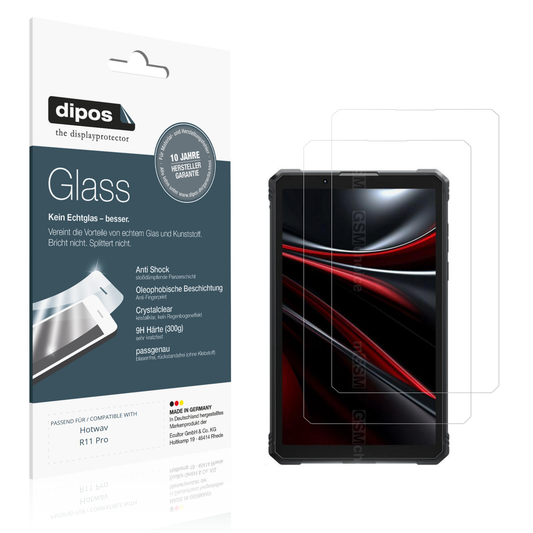 Klare Displayschutzfolie von dipos passend für Hotwav R11 Pro, 9H kratzfest und blasenfrei montiert