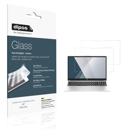 Klare Displayschutzfolie von dipos passend für HP 250 G10, 9H kratzfest und blasenfrei montiert