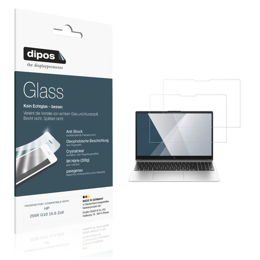 Klare Displayschutzfolie von dipos passend für HP 255R G10 15.6 Zoll, 9H kratzfest und blasenfrei montiert