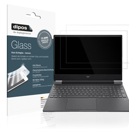 Klare Displayschutzfolie von dipos passend für HP Victus Gaming Laptop, 9H kratzfest und blasenfrei montiert