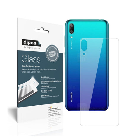 Klare Displayschutzfolie von dipos passend für Huawei Y7 Pro (2019) Rückseite, 9H kratzfest und blasenfrei montiert