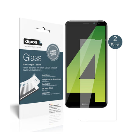 Klare Displayschutzfolie von dipos passend für Huawei Mate 10 Lite, 9H kratzfest und blasenfrei montiert