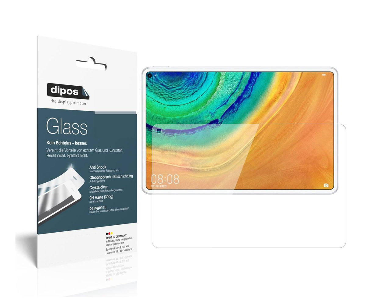 Klare Displayschutzfolie von dipos passend für Huawei MatePad Pro, 9H kratzfest und blasenfrei montiert