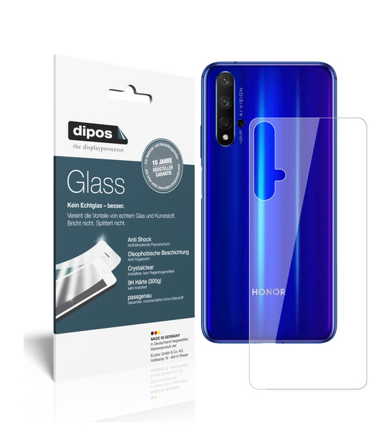 Klare Displayschutzfolie von dipos passend für Honor 20S Rückseite, 9H kratzfest und blasenfrei montiert