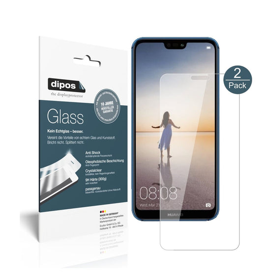 Klare Displayschutzfolie von dipos passend für Huawei P20 Lite, 9H kratzfest und blasenfrei montiert