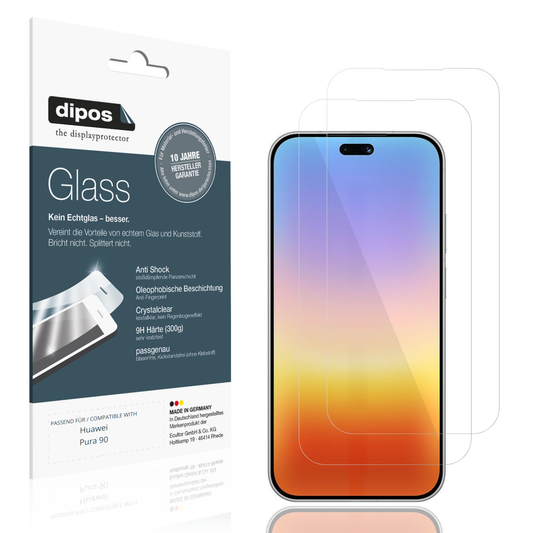 Klare Displayschutzfolie von dipos passend für Huawei Pura 90, 9H kratzfest und blasenfrei montiert
