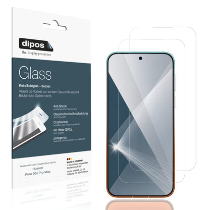 Klare Displayschutzfolie von dipos passend für Huawei Pura 90s Pro Max, 9H kratzfest und blasenfrei montiert