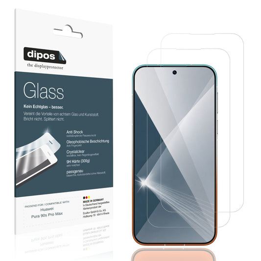 Klare Displayschutzfolie von dipos passend für Huawei Pura 90s Pro Max, 9H kratzfest und blasenfrei montiert