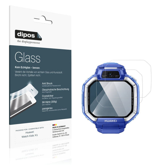 Klare Displayschutzfolie von dipos passend für Huawei Watch Kids X1, 9H kratzfest und blasenfrei montiert