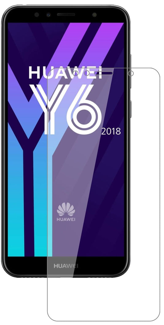 Klare Displayschutzfolie von dipos passend für Huawei Y6 (2018), 9H kratzfest und blasenfrei montiert