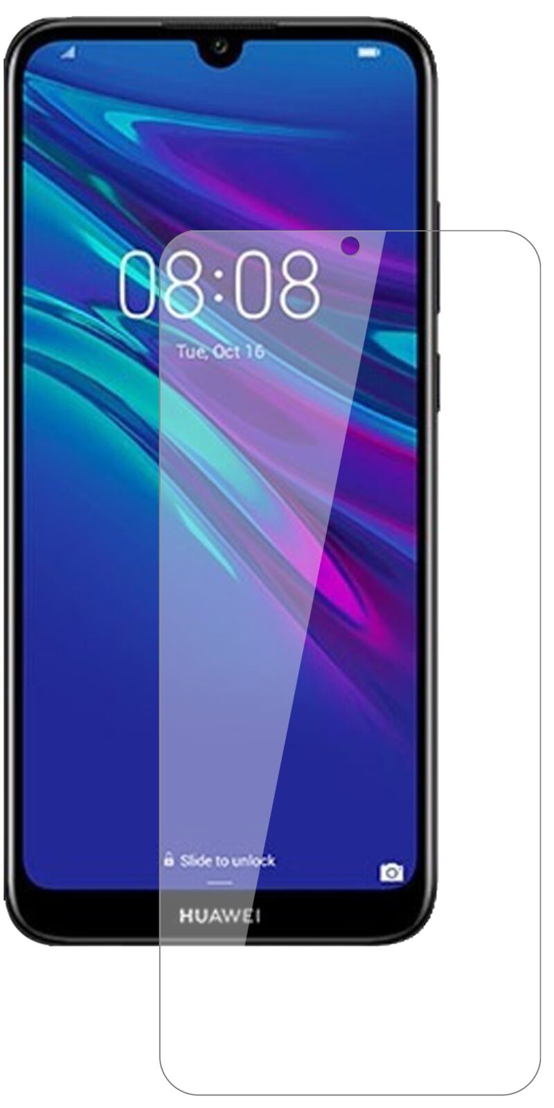 Klare Displayschutzfolie von dipos passend für Huawei Y6 (2019), 9H kratzfest und blasenfrei montiert