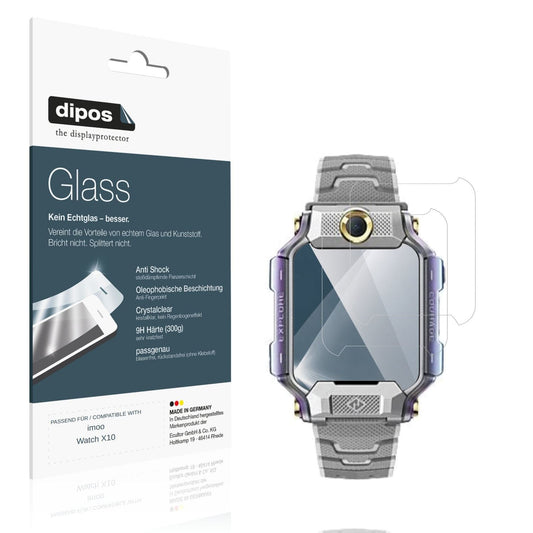 Klare Displayschutzfolie von dipos passend für imoo Watch X10, 9H kratzfest und blasenfrei montiert