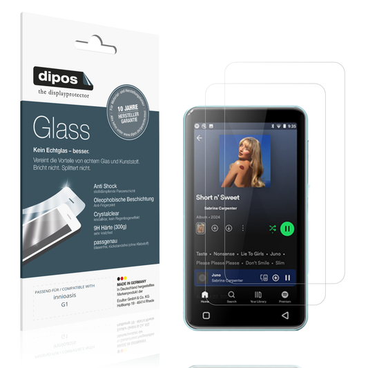 Klare Displayschutzfolie von dipos passend für innioasis G1, 9H kratzfest und blasenfrei montiert