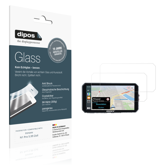 Klare Displayschutzfolie von dipos passend für Innovv N1 Pro 5.99 Zoll, 9H kratzfest und blasenfrei montiert