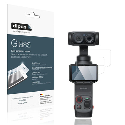 Klare Displayschutzfolie von dipos passend für Insta360 Luna Ultra, 9H kratzfest und blasenfrei montiert