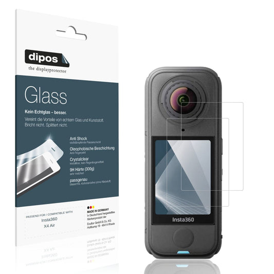 Klare Displayschutzfolie von dipos passend für Insta360 X4 Air, 9H kratzfest und blasenfrei montiert