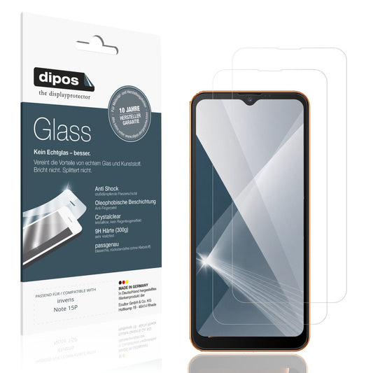 Klare Displayschutzfolie von dipos passend für invens Note 15P, 9H kratzfest und blasenfrei montiert