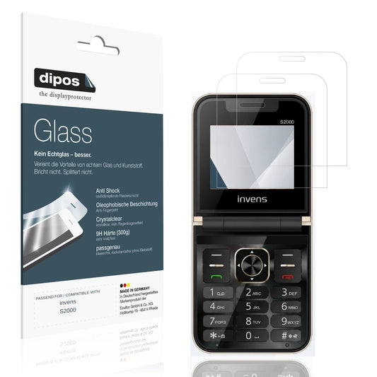 Klare Displayschutzfolie von dipos passend für invens S2000, 9H kratzfest und blasenfrei montiert
