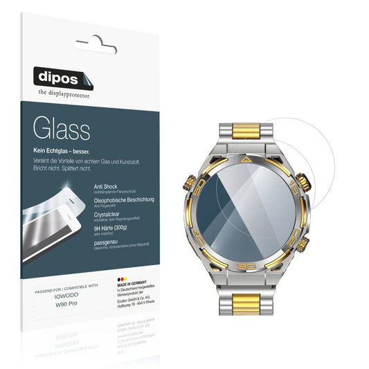 Klare Displayschutzfolie von dipos passend für IOWODO W90 Pro, 9H kratzfest und blasenfrei montiert