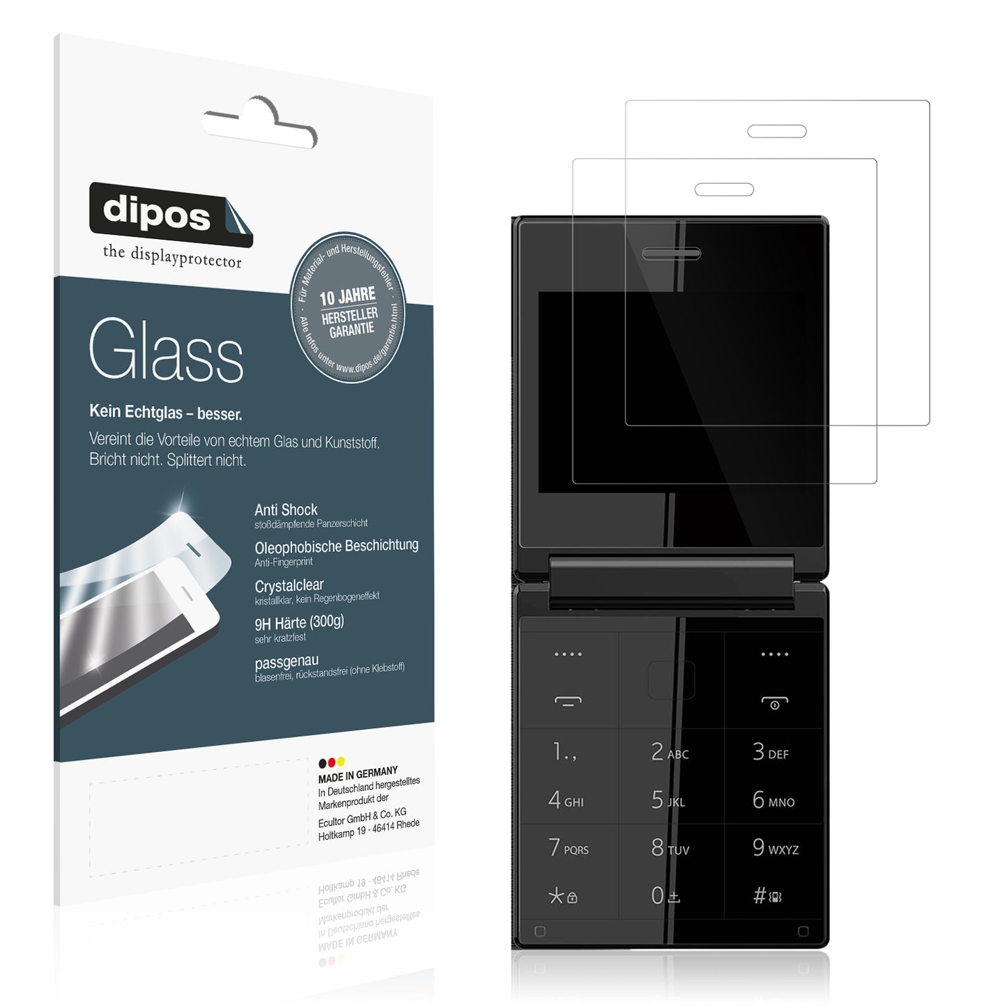 Klare Displayschutzfolie von dipos passend für Itel Flip One, 9H kratzfest und blasenfrei montiert