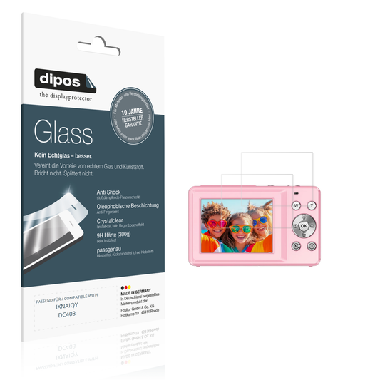 Klare Displayschutzfolie von dipos passend für IXNAIQY DC403, 9H kratzfest und blasenfrei montiert