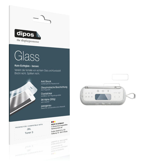 Klare Displayschutzfolie von dipos passend für JBL Tuner 3, 9H kratzfest und blasenfrei montiert