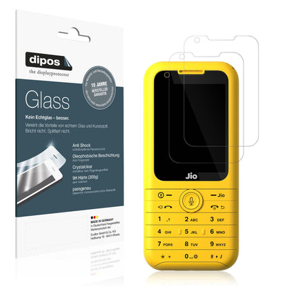 Klare Displayschutzfolie von dipos passend für Jio Phone Prima 2, 9H kratzfest und blasenfrei montiert