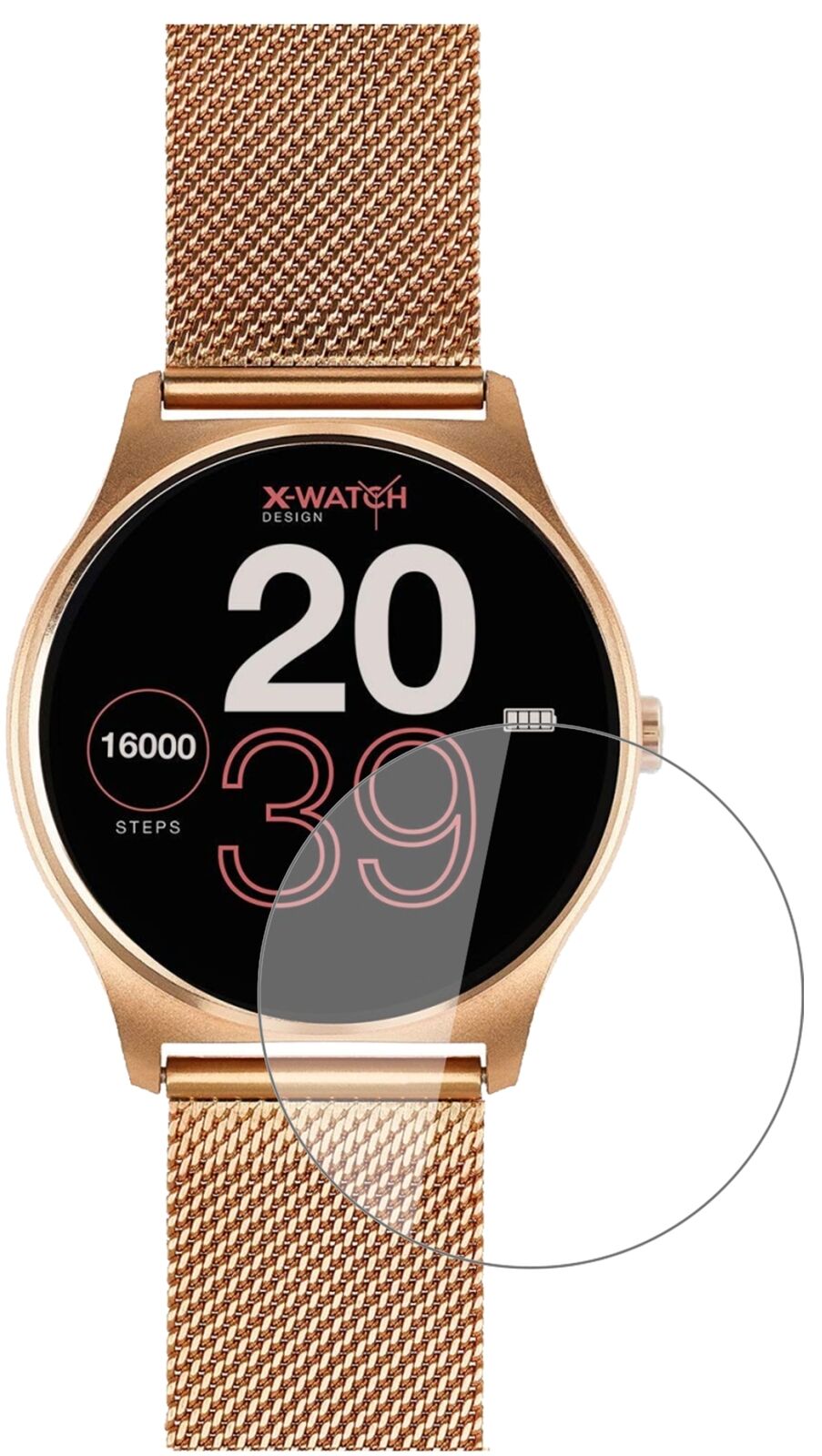 Klare Displayschutzfolie von dipos passend für Joli XW Pro Smartwatch, 9H kratzfest und blasenfrei montiert