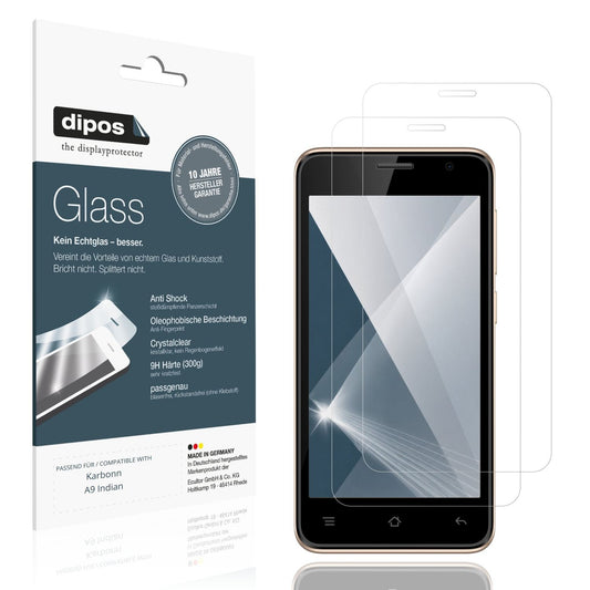 Klare Displayschutzfolie von dipos passend für Karbonn A9 Indian, 9H kratzfest und blasenfrei montiert